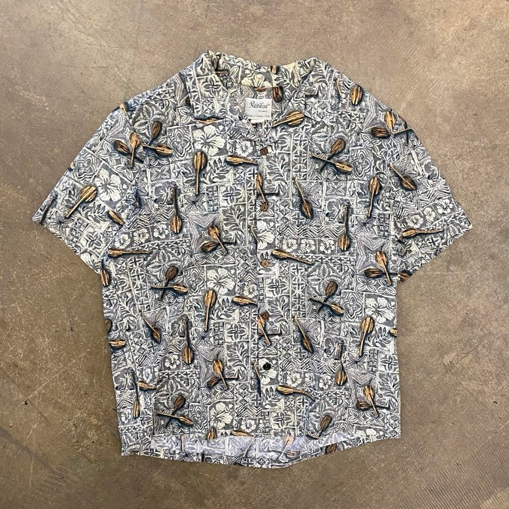 Vintage 90s Hawaii Surf Polo Naniloa Button Down Shirt Size XXL